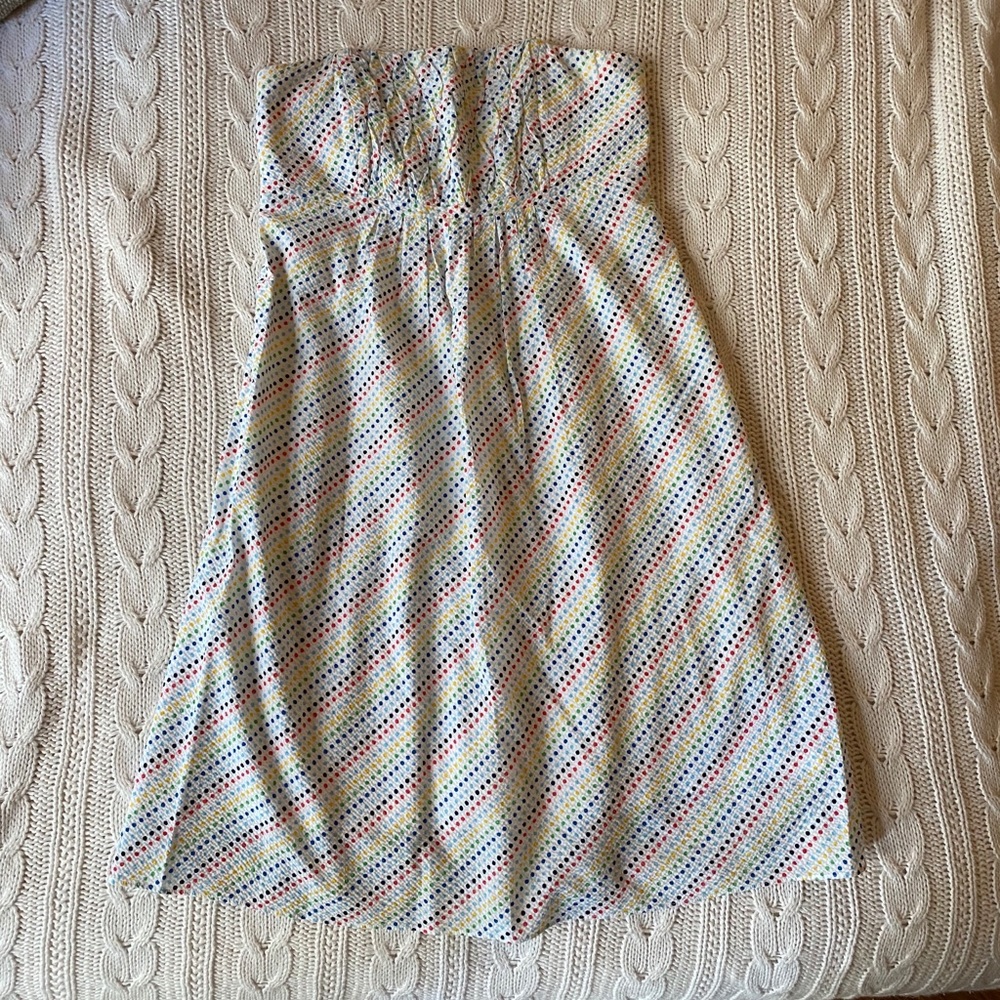 Lully Pulitzer rainbow polka dot strapless dress